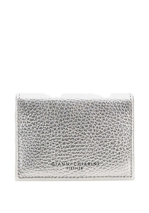 GIANNI CHIARINI Dollaro pebbled-leather card holder - Silver