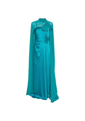 Rosa Clará cape-effect draped gown - Blue