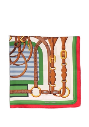 Hermès Pre-Owned Coaching equestrian-print scarf - Neutrals