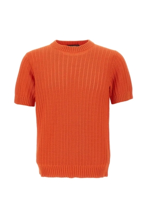Filippo De Laurentiis patterned knit ribbed T-shirt - Orange
