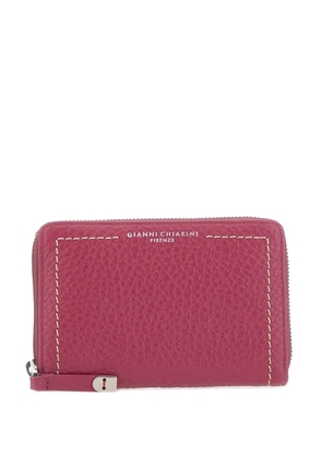 GIANNI CHIARINI zip stitching leather wallet - Pink