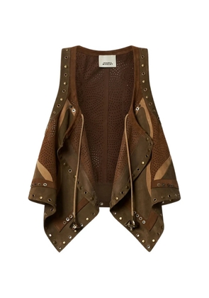 ISABEL MARANT Kelby asymmetrical patchwork vest - Brown