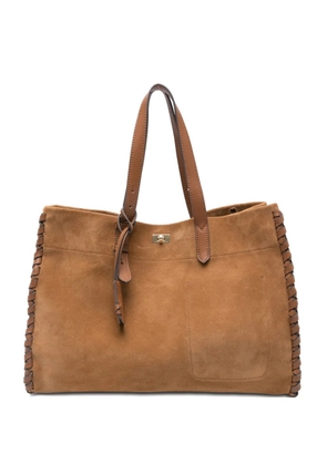Anya Hindmarch Mortimer braided-detail leather tote bag - Brown