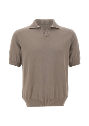 Paul & Shark ribbed trim open collar polo shirt - Neutrals