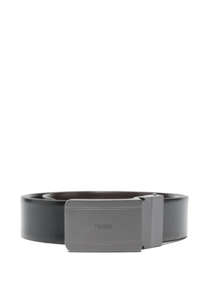 BOSS logo leather belt - Black
