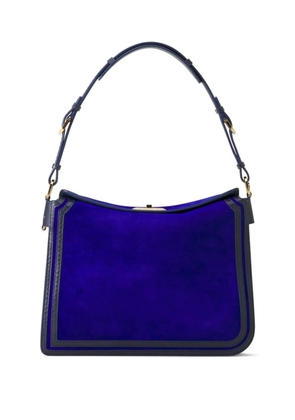 Lanvin panelled suede shoulder bag - Blue