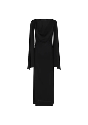 Federica Tosi drape long-sleeve maxi dress - Black