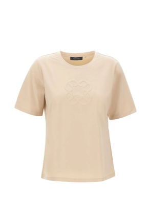 ELENA MIRO` monogram-embossed T-shirt - Neutrals