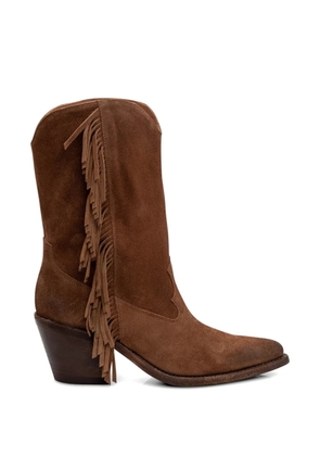 ducanero fringe leather boots - Brown