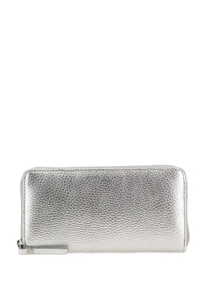 GIANNI CHIARINI pebbled laminated zip wallet - Silver