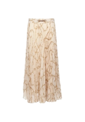 ZIMMERMANN chain-print pleated skirt - Neutrals
