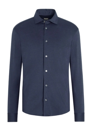Zegna long-sleeve point-collar shirt - Blue