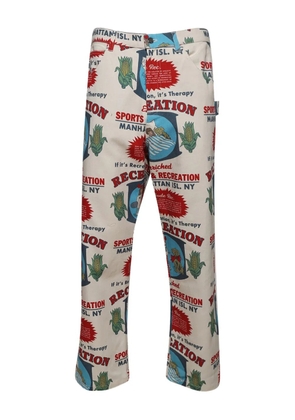 BODE graphic-print trousers - White