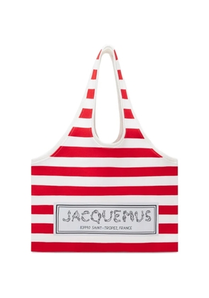 Jacquemus Marcel striped tote bag - Red