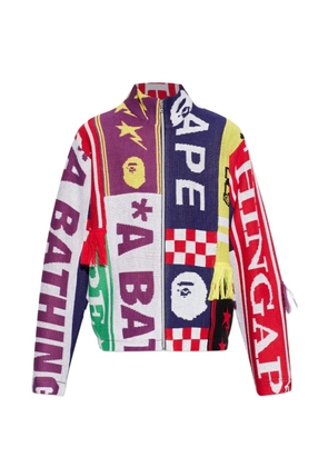 A BATHING APE® scarf-pattern track jacket - White
