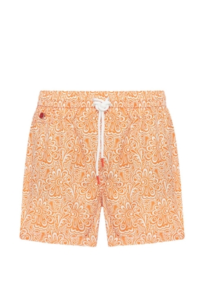 Kiton floral-print swim shorts - Orange