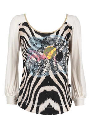 Just Cavalli zebra-print T-shirt - White