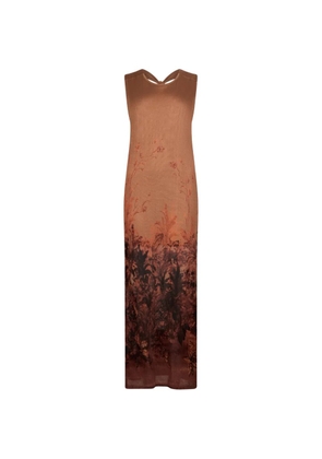 LIU JO printed side-slit dress - Neutrals