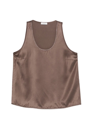 Peserico scoop-neck top - Brown