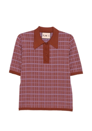 Plan C striped polo shirt - Red