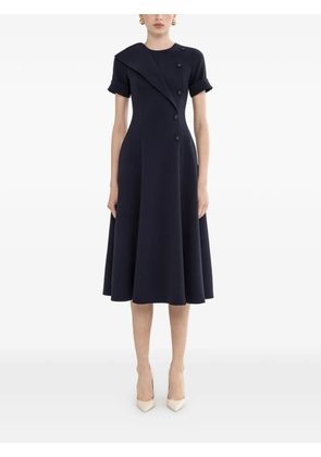 NISSA A-line button midi dress - Blue