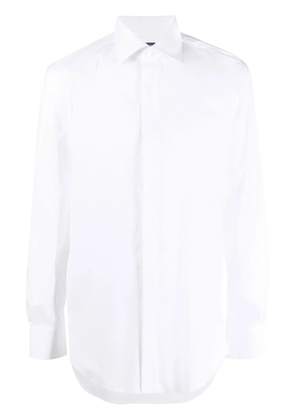Finamore 1925 Napoli plain long-sleeve shirt - White