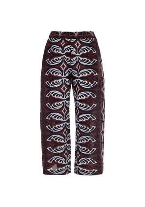 Devotion patterned elasticated-waistband trousers - Brown