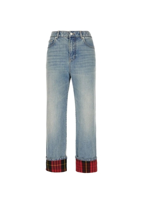 Alexander McQueen wash cuff jeans - Blue