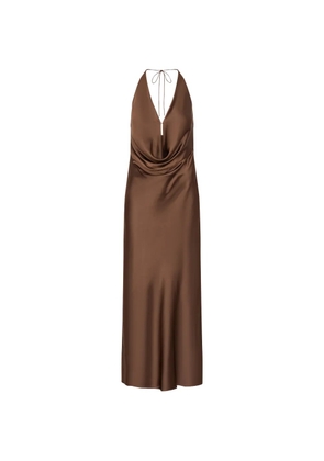 ROTATE BIRGER CHRISTENSEN halterneck maxi dress - Brown