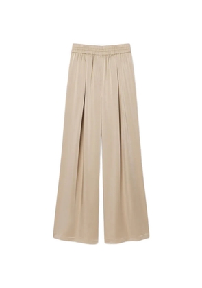 Lacoste elasticated pleated palazzo pants - Neutrals