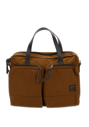 Filson flap strap cotton twill shoulder bag - Brown