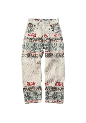 Kuro double cloth printed trousers - Neutrals