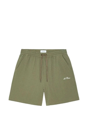 Les Deux seersucker drawstring shorts - Green