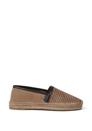 Brunello Cucinelli perforated leather espadrilles - Brown