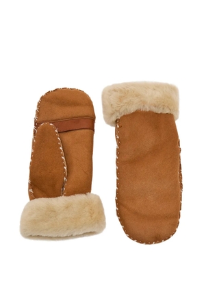 Agnelle trim strap gloves - Brown