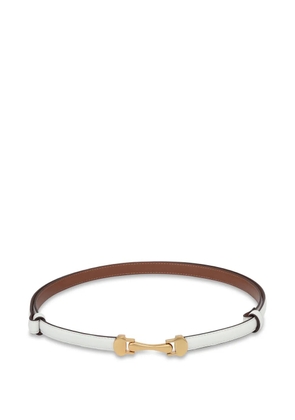 POTAMY buckle leather belt - White