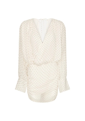 ROTATE BIRGER CHRISTENSEN chiffon V-neck mini dress - Neutrals