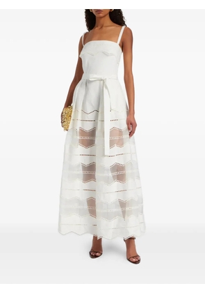 Elie Saab cutout belted maxi dress - White