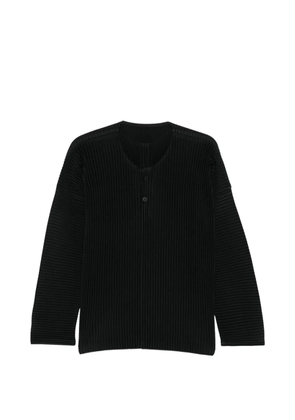 Homme Plissé Issey Miyake Mc February button pleated T-shirt - Black