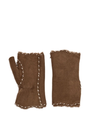 Agnelle stitch detail gloves - Brown