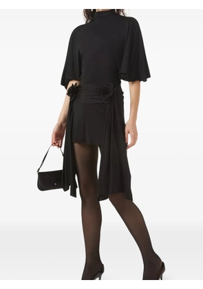 David Koma 3D Lace Flower jersey mini dress - Black