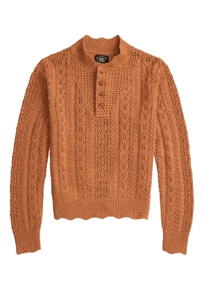 Ralph Lauren RRL buttoned open-knit sweater - Orange