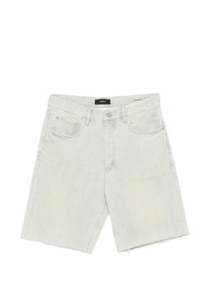 Purple Brand striped raw-cut shorts - Blue