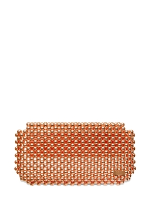 0711 Clover beaded clutch bag - Orange