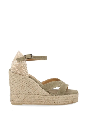 Castañer Bruna ankle-strap wedge espadrilles - Green