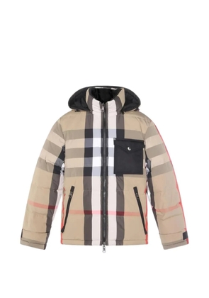 Burberry check-pattern hooded jacket - Neutrals