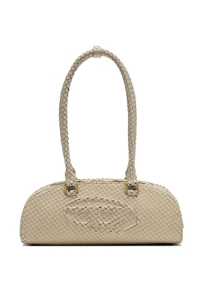 Diesel Dome embossed-logo shoulder bag - Neutrals
