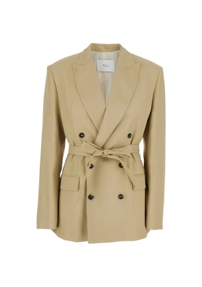 Tela Frost belted double-breasted blazer - Neutrals