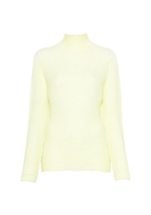 Issey Miyake ribbed roll-neck blouse - Yellow
