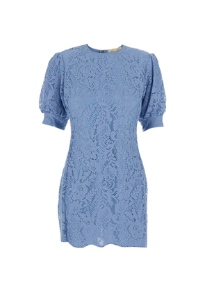 Michael Michael Kors puff-sleeve lace dress - Blue